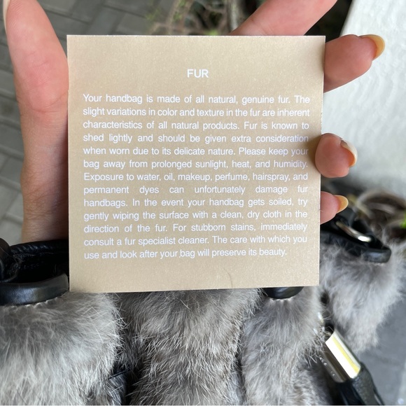 Genuine Rabbit Fur Michael Kors Leather Crossbody - Picture 7 of 7